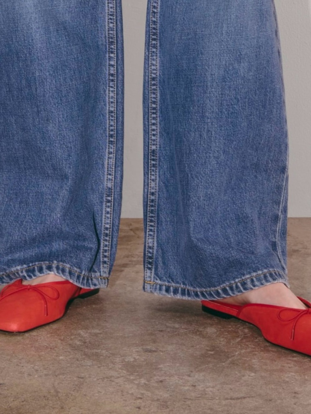 Everlane Red Ballet Suede Flats